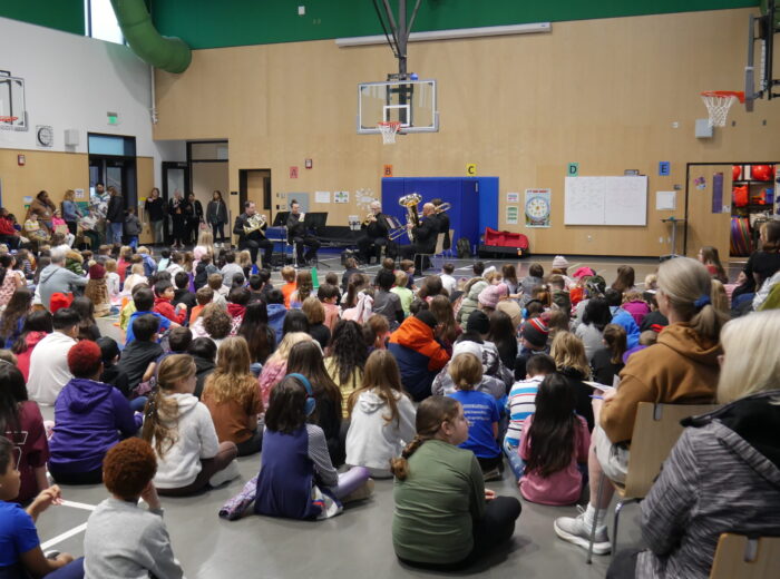 Vancouver Symphony Orchestra performs at an elementary school assembly
